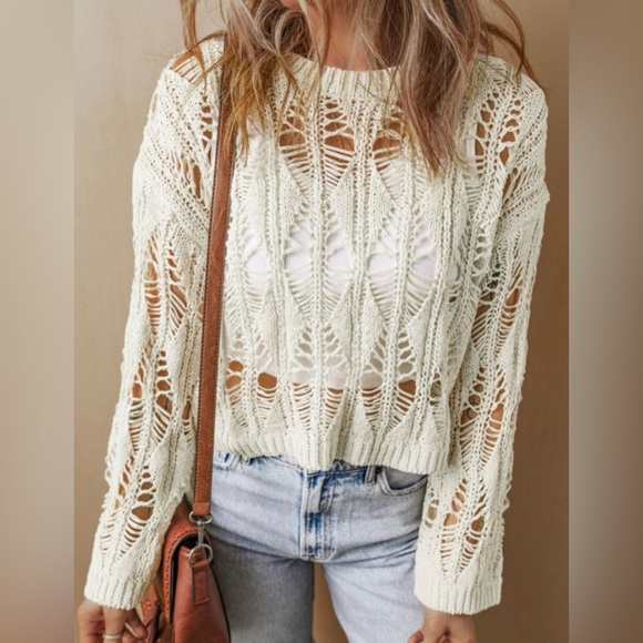 Halo & Harley Sweaters - Women's Cream Knit Sweater